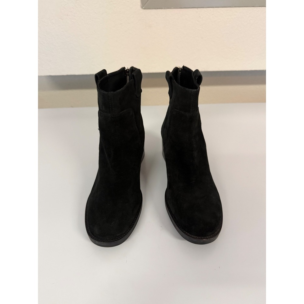 Geox D Bibbiana Black Suede Ankle Boots Rear Zip Block Heel D26TYE 40